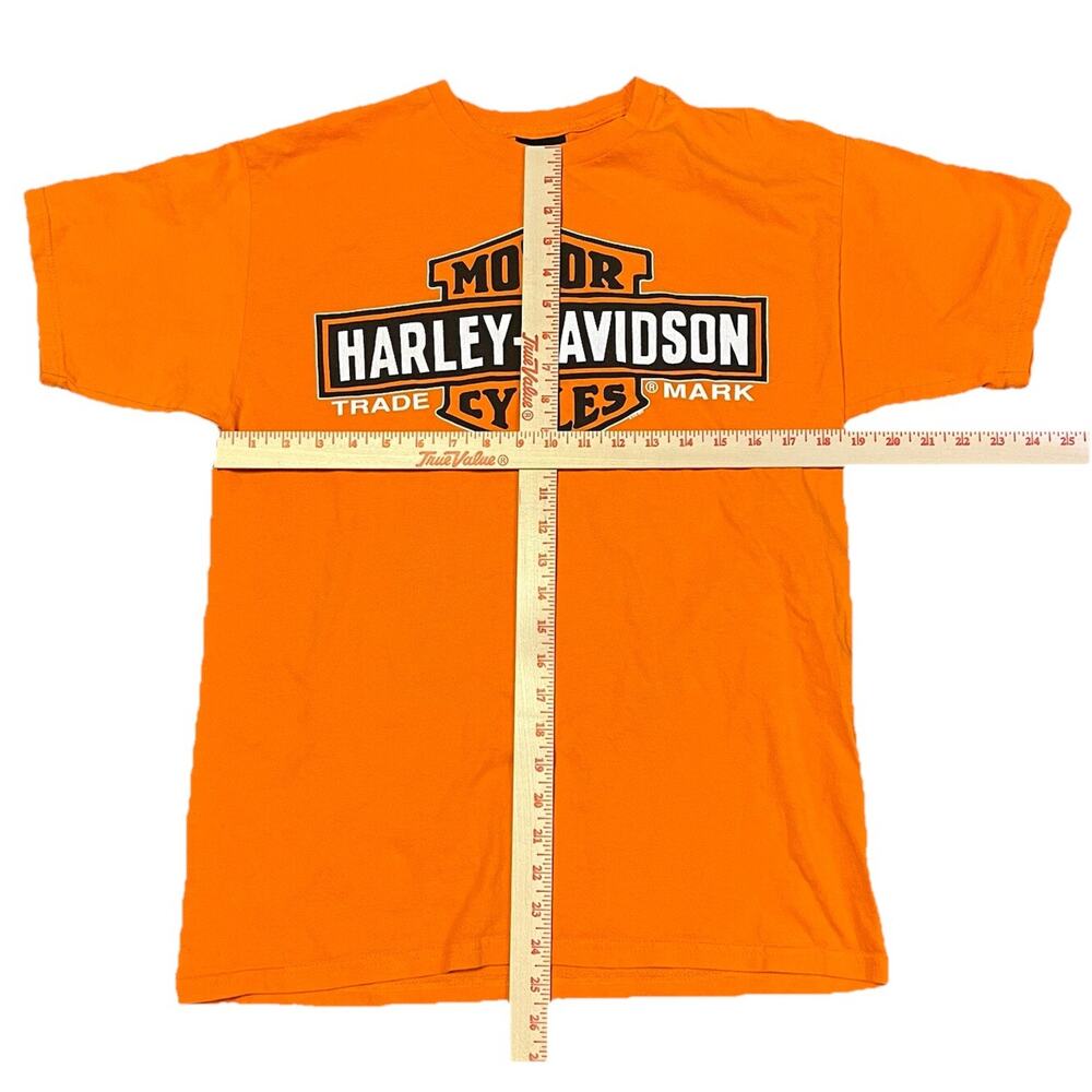 Harley Davidson Men's T-Shirt Orange Medium 2011 Fink’s Zanesville, OH - Picture 6 of 10